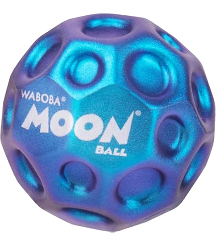 Waboba Metallic Moon Ball Blue- Hyper Bouncy Ball - All Ages Extreme Bounce and Fun - Perfect for Active Play and Outdoor Games