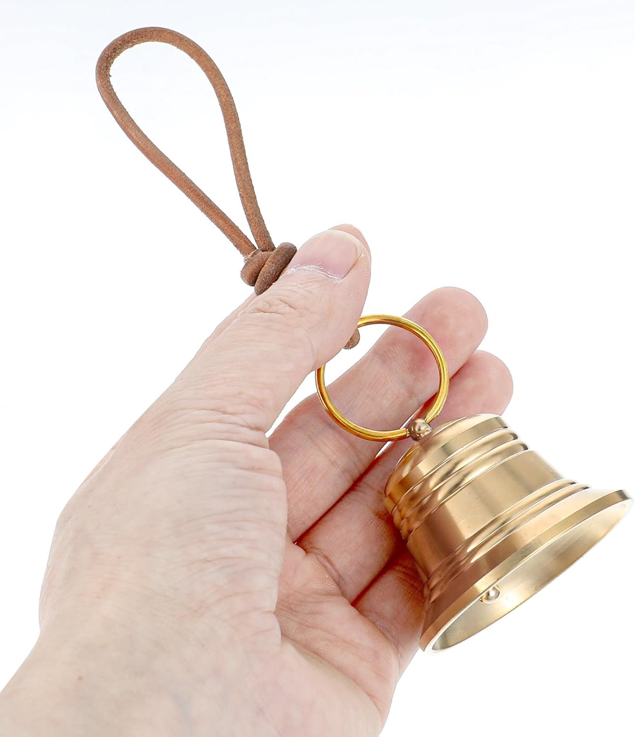 Small Brass Hanging Bell for Door Knob Decoration Vintage Small Hanging Bell for Door Knob Gold Brass Bells for Home Garden Decor Shopkeepers Bells on Rope Garden Decoration