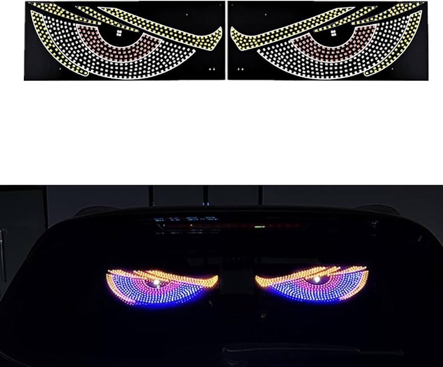 Car Devil Eyes LED Windshield Light Dynamic Flexible Display 2 Pcs