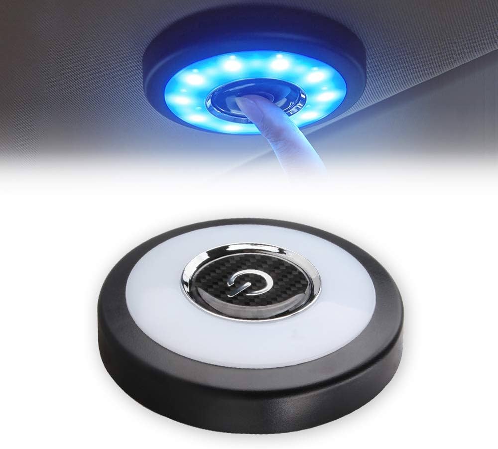 Car Ceiling Roof Light, 3 Colors USB Rechargeable LED Automotive Interior Dome Map Lamp, Bright Multi-Functional Trunk Cargo Area Light for Vehicle Camping Bedroom Cabinet