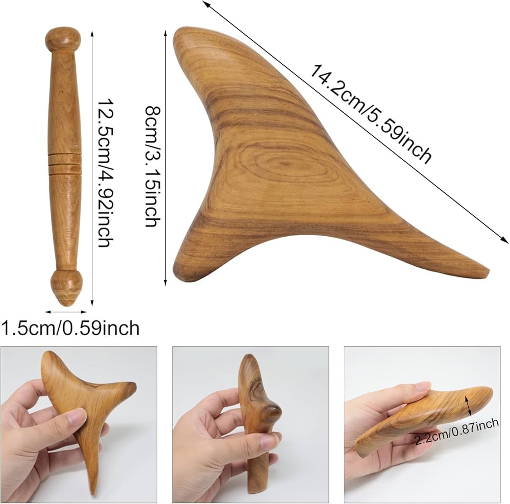 1 PCS Neck Foot Sandalwood Trigger Point Massage Gua Sha Tools Home Gym Professional Therapy Massage Tool For Back Leg Hand Face