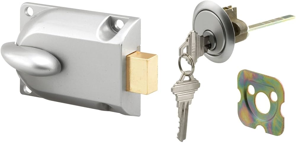 Prime-Line GD 52119 Diecast Painted Aluminum, Center Mount Deadbolt Lock with Keyed Cylinder (Single Pack)