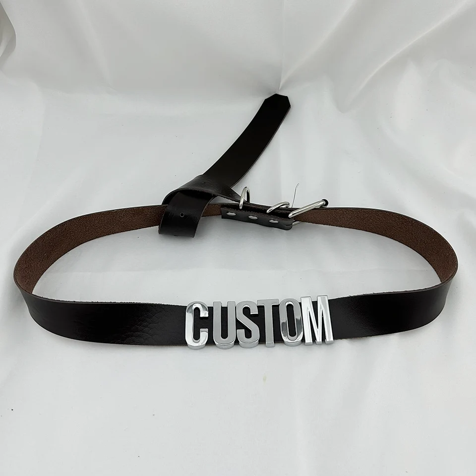 Punk Leather Customized Letters Belt Belly Chains Personalized Name Buckle Waistband Body Jewelry Cosplay Party Gift