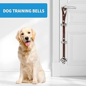 Leather Dog Doorbells for Door Knob, Adjustable Brass Potty Training Bells for Puppy to Go Outside, Easy Dog Door Bell for Potty Training