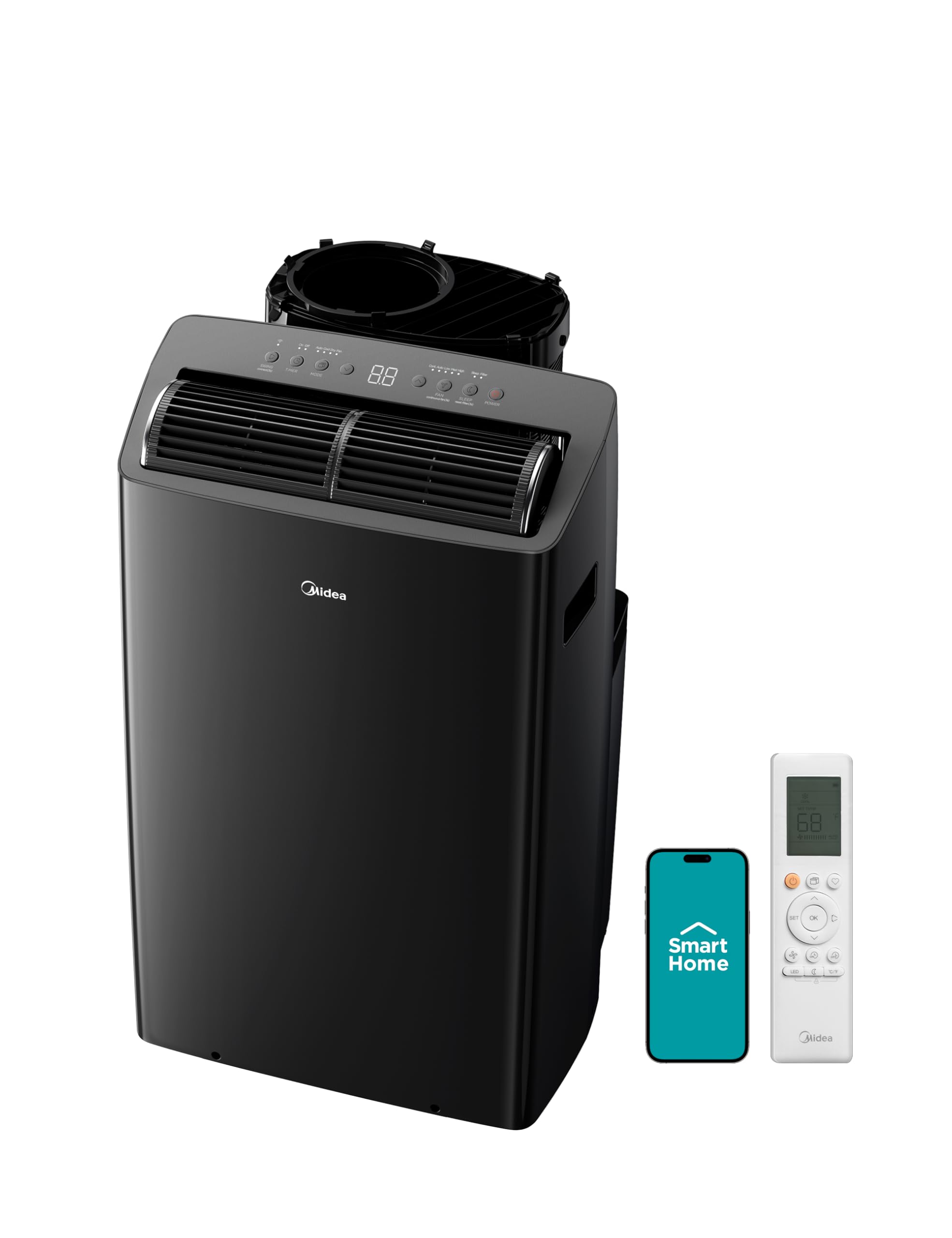 Midea Duo 12,000 BTU (10,000 BTU SACC) High Efficiency Inverter, Ultra Quiet Portable Air Conditioner, Cools up to 450 Sq. Ft., Compatible with Alexa/Google Assistant, Includes Remote, 2026 NEW