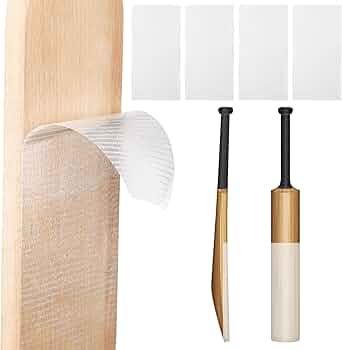 LEIFIDE 4 Pcs Cricket Bat Protection Sheet Cricket Bat Anti Scuff Sheet Tape Transparent and Clear Face Cover High Viscosity Fiberglass 14.96"x6.69"