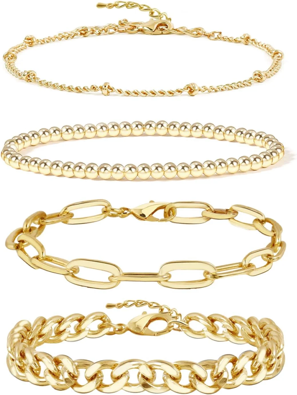 Gold Bracelets Set for Women Non Tarnish,