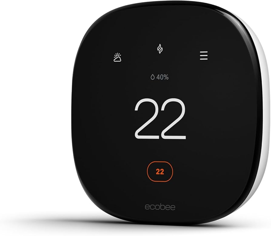 ecobee Smart Thermostat Essential - Energy Star Certified programmable Wi-Fi Thermostat - Works with Siri, Alexa, and Google Assistant