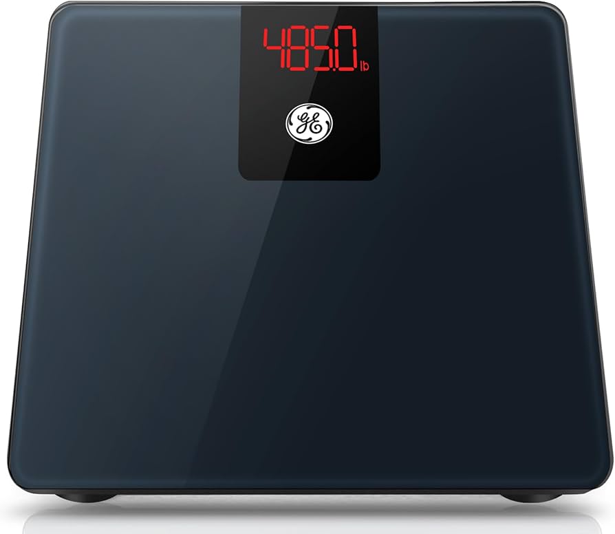 GE Bathroom Scale for Body Weight, Digital Weight Scales 500lb Heavy Duty Measuring Device for People Accurate BMI Weighing Machine with Bluetooth, Black