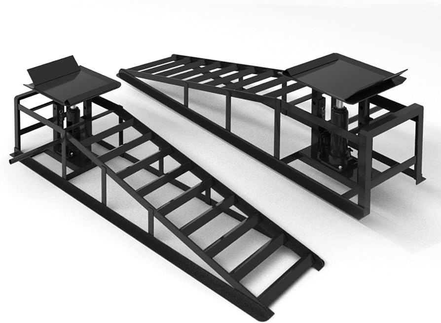 5 Ton Hydraulic Car Ramps Heavy Duty Vehicle Lift Ramps 2 Pack