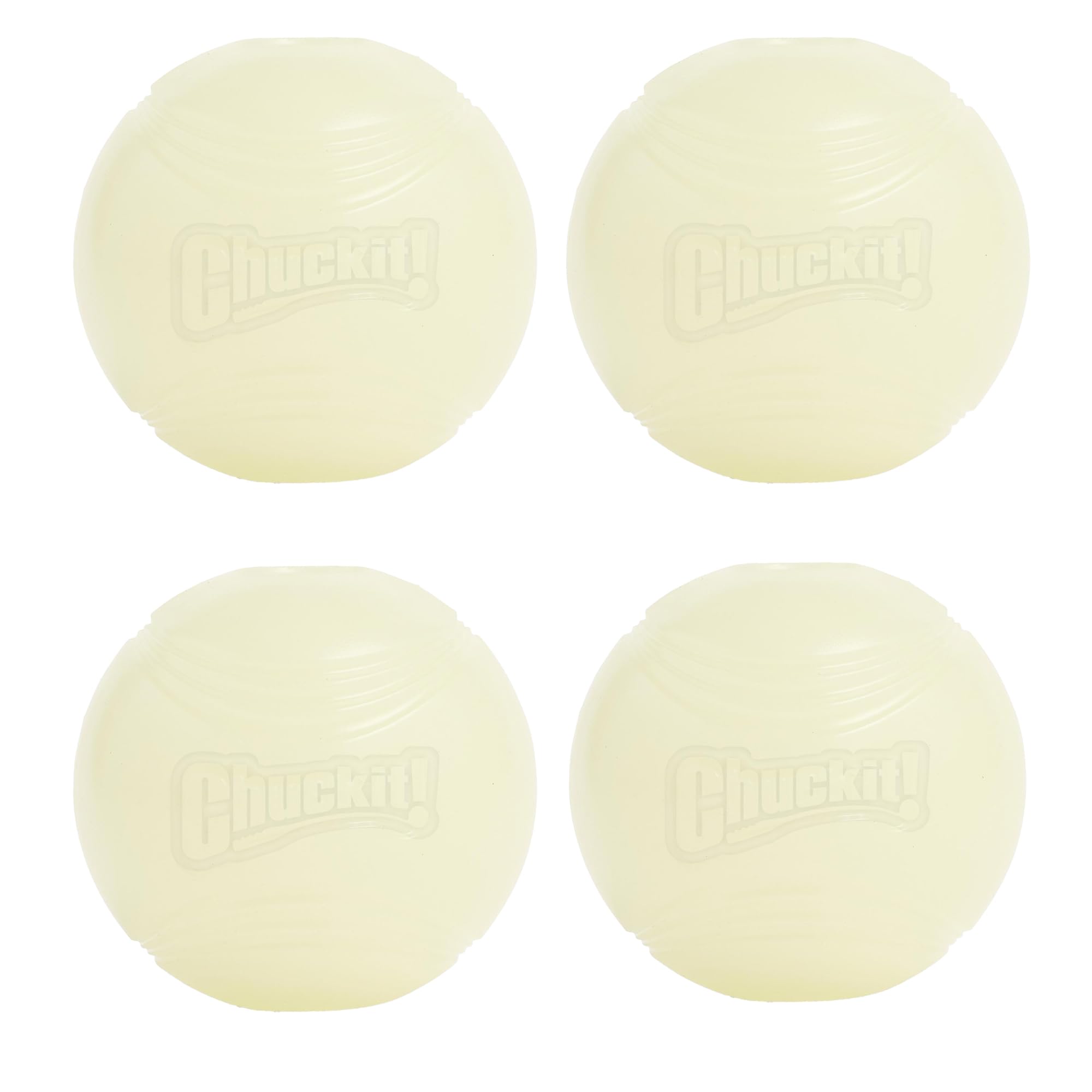 Chuckit! Glow in the Dark Bouncy Balls - Ball for Dogs, Chuckit Dog Toy, Max Glow Balls - Medium, 2.5 Inch Pack of 2