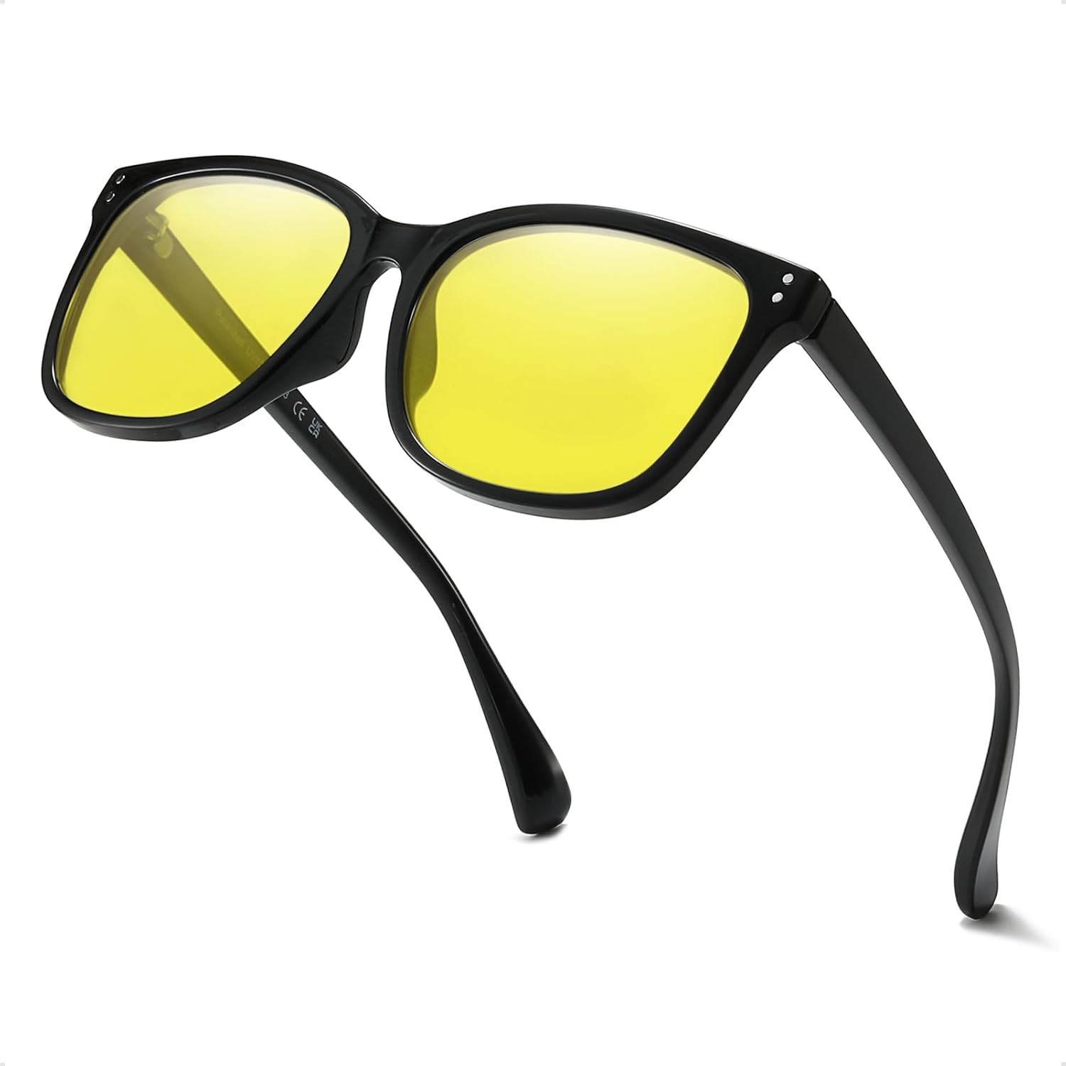 Anti Glare Glasses Night Driving Fit Over Glasses Anti Glare Driving Glasses Polarized Anti-glare Yellow Tinted Glasses
