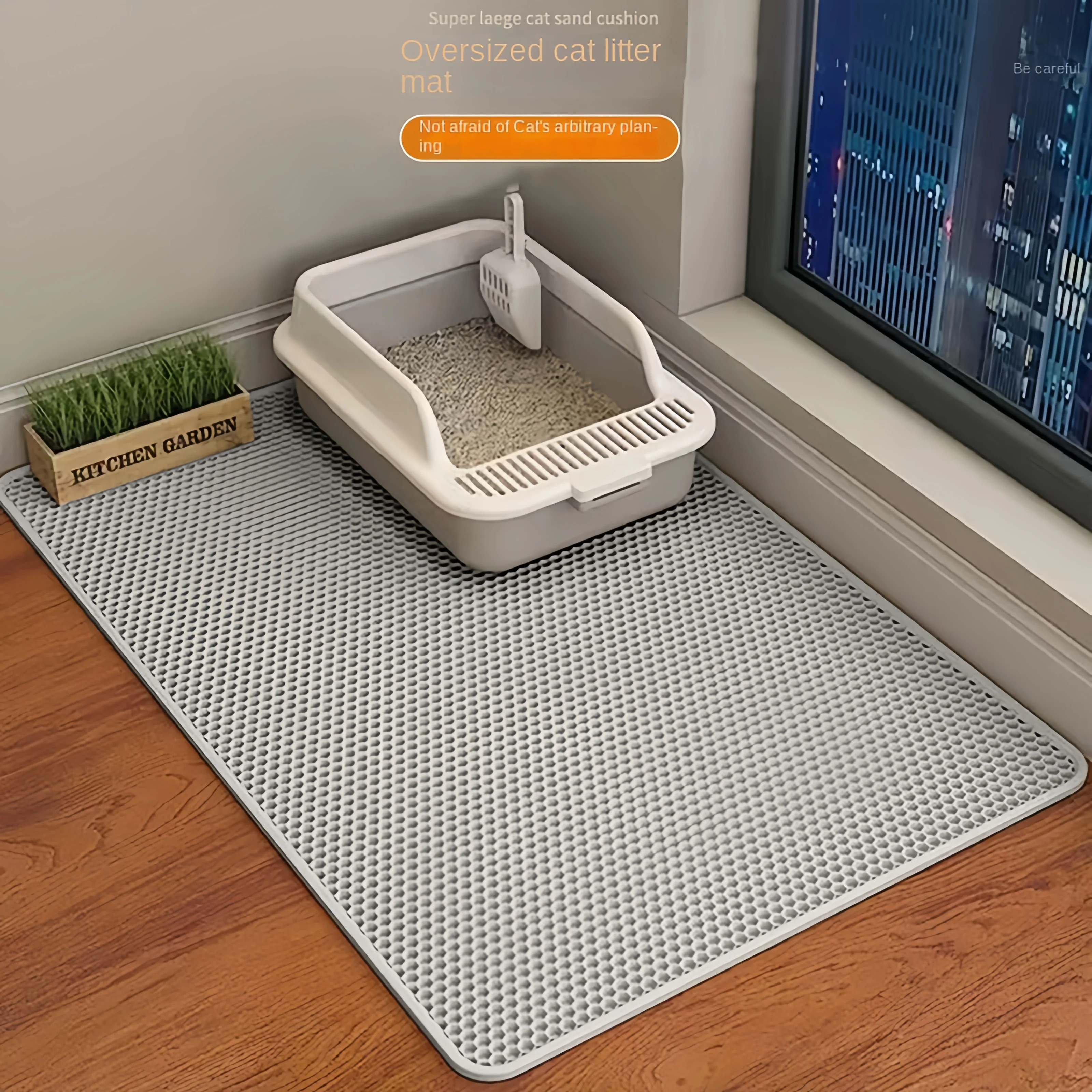 Double Layer Waterproof Cat Litter Mat image 2