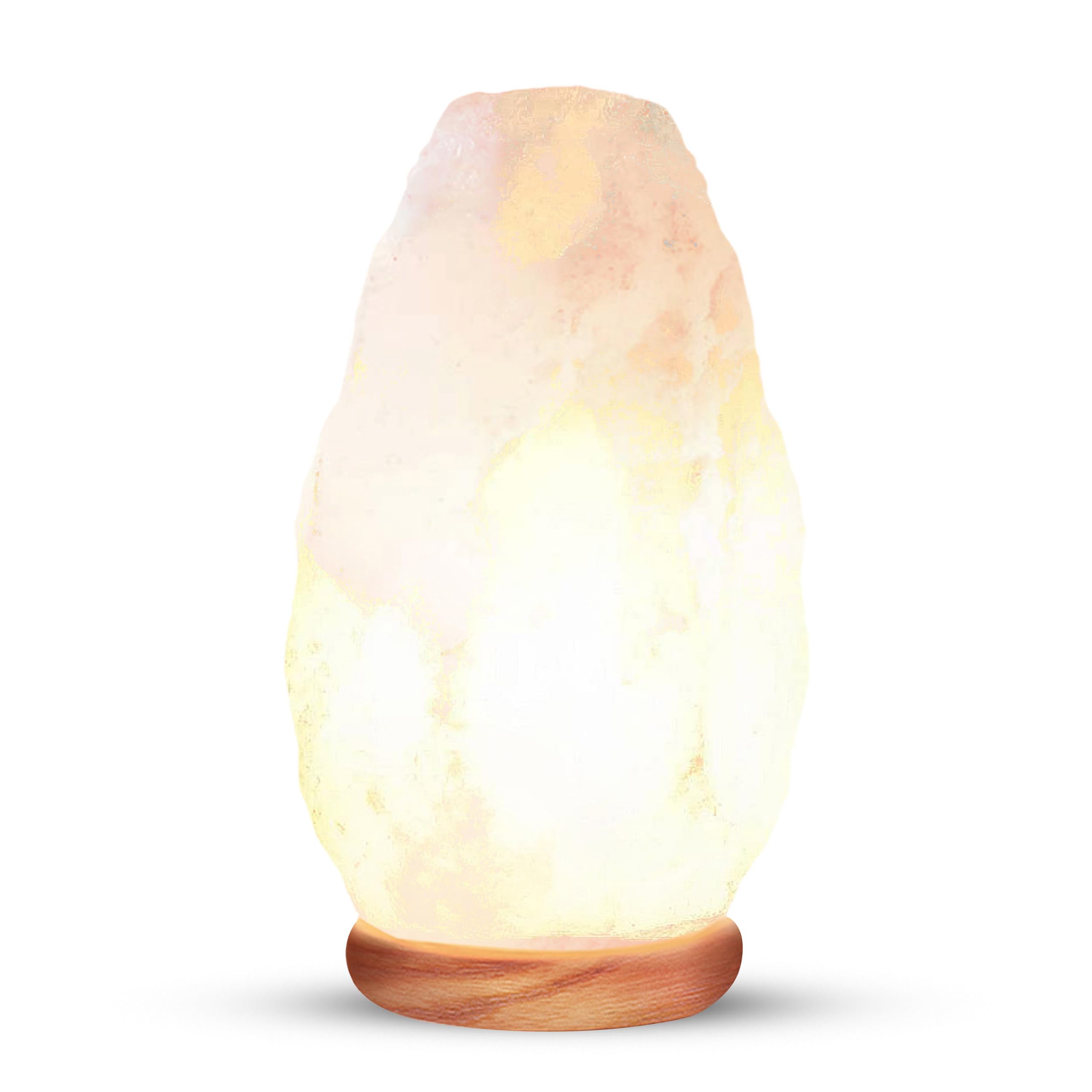 Himalayan Glow White Salt Crystal Lamp, Natural Salt Night Light, Hand Crafted Salt Lamps with Neem Wooden Base, Salts Lamp Bulb,(ETL Certified) Touch Dimmer Switch | 5-7 LBS