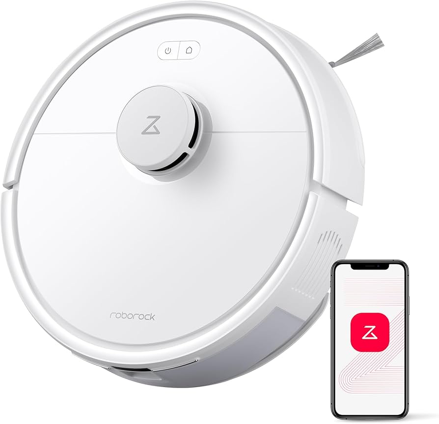 roborock Q7 L5 Robot Vacuum and Mop Combo, 8,000Pa Suction, Upgraded from Q5 Pro, Dual Anti-Tangle System, LiDAR Navigation, No-Go Zones, Self-Charging Robotic Vacuum Cleaner, White