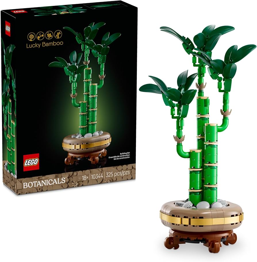 LEGO Botanicals Lucky Bamboo Building Set - Artificial Plant for Indoor Home Décor, Adults Ages 18+ - Gift for Birthdays for Him - Fake Plant Decoration for Table, Desk, Office - 10344