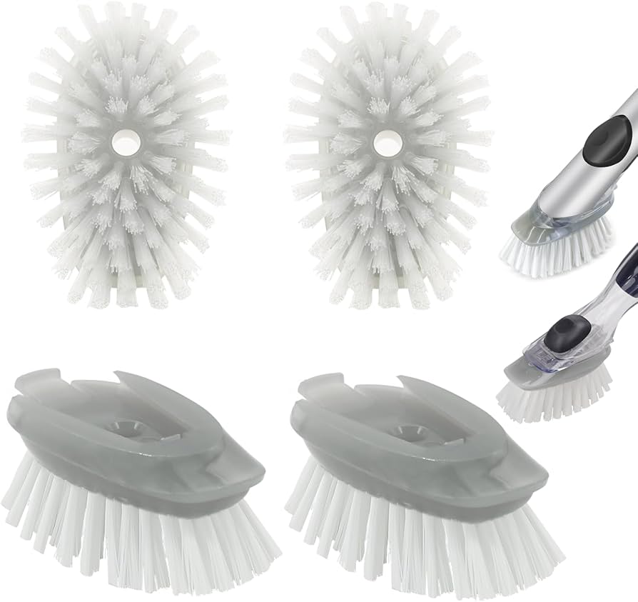 4 Pack Dish Brush Refills for OXO Steel Soap Dispensing Brush