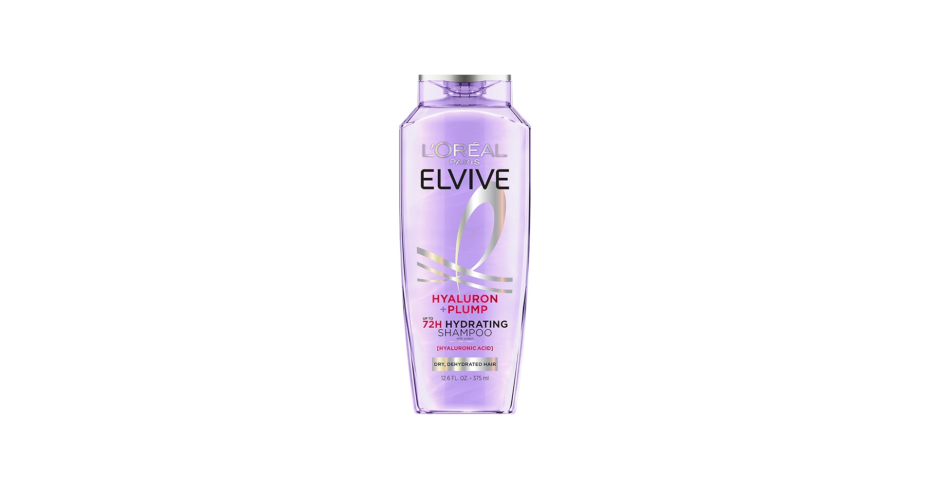 L'Oreal Paris Elvive Hyaluron Plump Hydrating Shampoo for Dehydrated, Dry Hair Infused with Hyaluronic Acid Care Complex, Paraben-Free, 12.6 Fl Oz