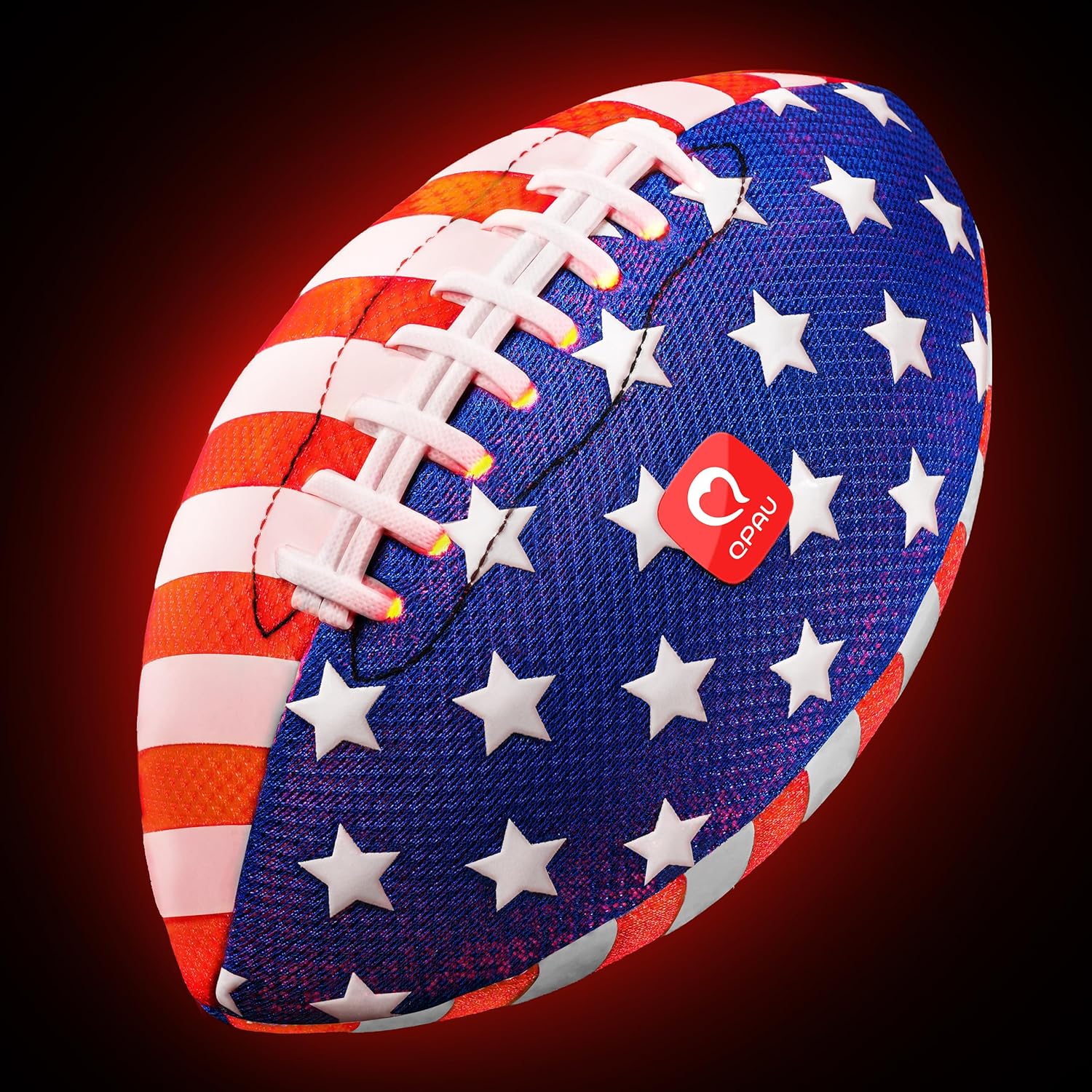 QPAU 9" Glow in The Dark Football (Size 3, 1 Pack), Light Up Youth Football with Pump & Batteries, Outdoor Toys & Games for Boys Girls, Birthday Gifts for Kids and Teens
