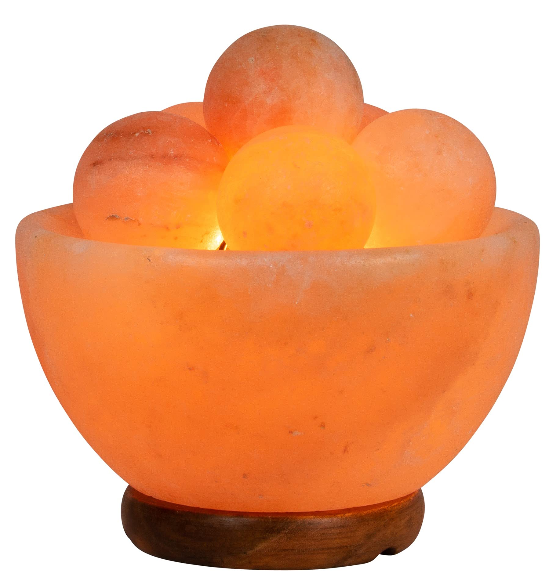 UMAID Himalayan Salt Lamp Bowl with 6 Massage Balls – Dimmable Natural Pink Rock Salt Lamp for Relaxation, Meditation,Yoga, Spa, Office, Bedroom, Wellness, Home Decor, and Unique Gift