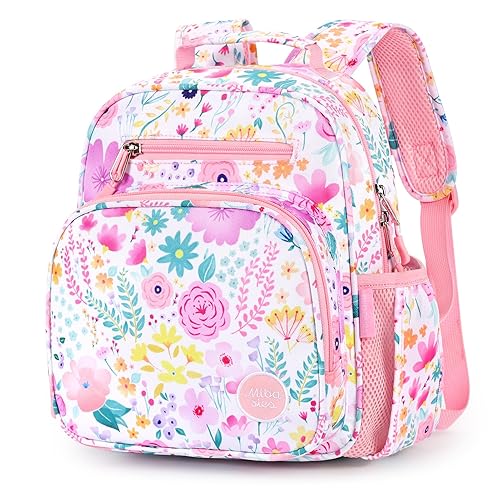 mibasies Toddler Backpack for Girls 2-4: Preschool Kindergarten Backpack - Cute Kids Backpacks for Girls - Flower Pink