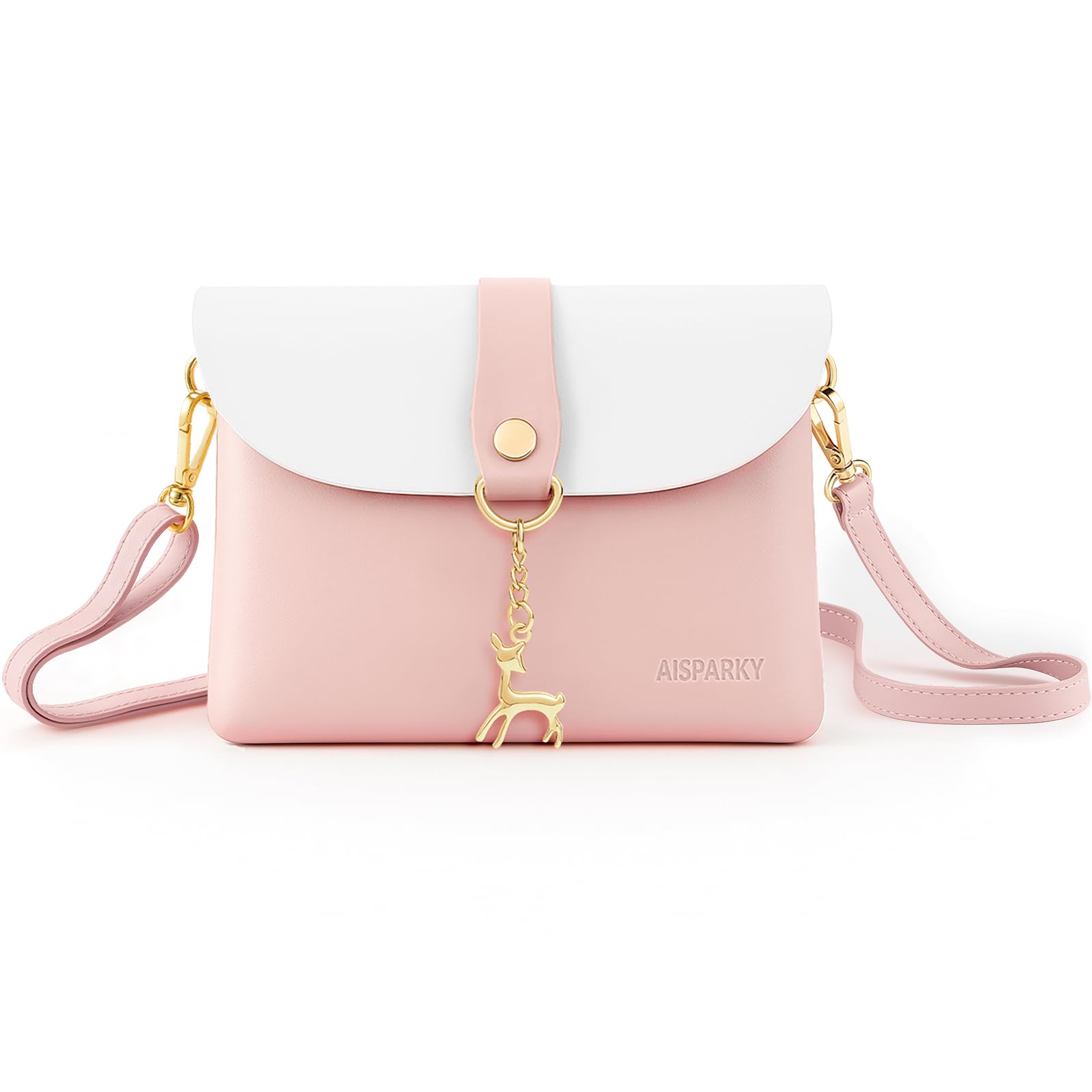 Small Crossbody Purse, PU Leather Small Purse for Girls With Pendant With Strap/Gold Chain Strap