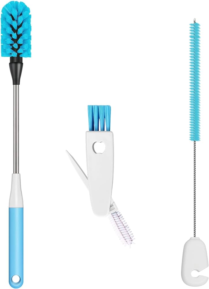 3-in-1 Long Handle Bottle Brush with Straw and Lid Cleaner
