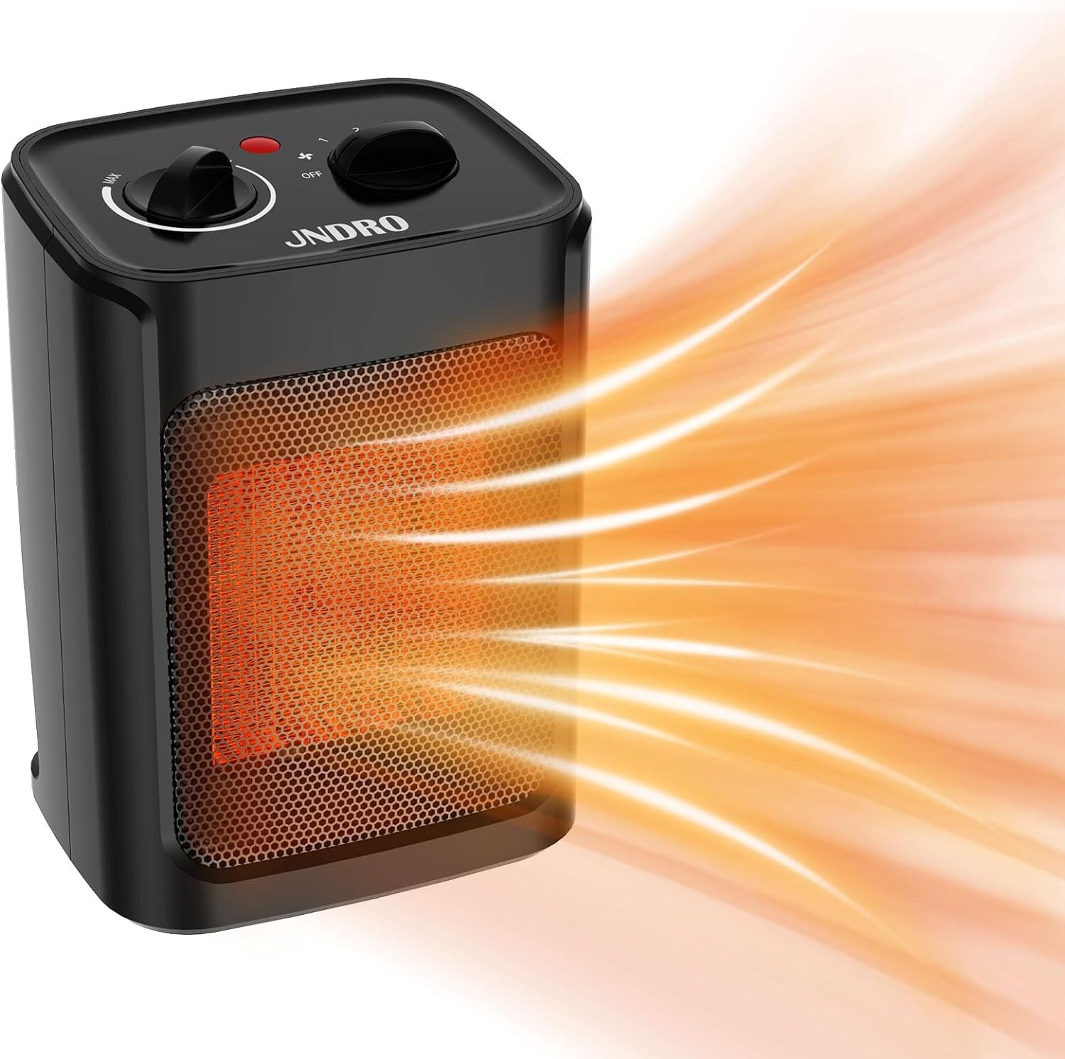 Portable Electric Heaters for Indoor Use - JNDRO 1500W PTC Ceramic Space Heater with Thermostat and Remote, Overheat and Tip-Over Protection, 70°Oscillation, Quick Heating for Home, Office, Bedroom