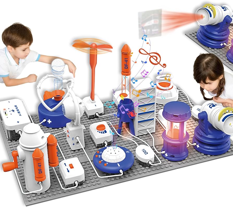 Science STEM Kits for Kids, Electronics Exploration Kit, 66 Pcs DIY Circuit Parts,  Projects, STEM Educational Toy Gifts for Kids Boys Girls Ages 3 4 5 6 7 8 9 10 11 12, Color Project Manual