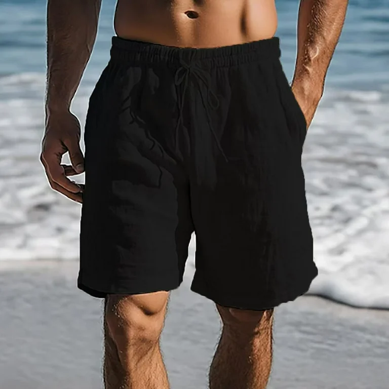 Oversized Casual Soild Shorts Men Summer Cotton Linen Shorts Man Breathable Sport Beach Shorts Gym Basketball Shorts Men Clothes