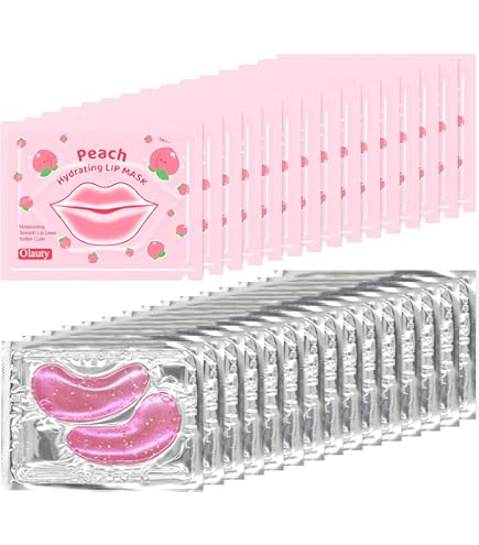 30 Pairs Collagen Under Eye Patches and Lip Mask Skincare Set