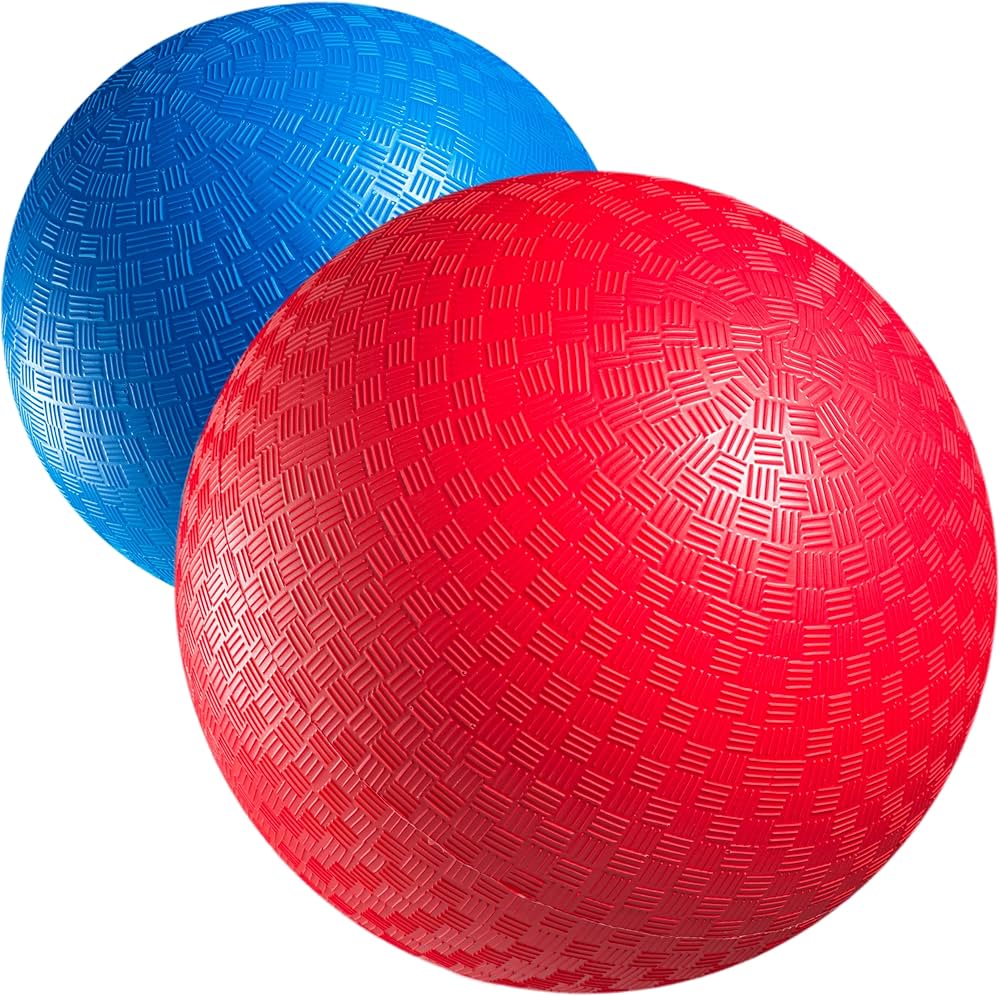 Red & Blue Kickball Set - (8.5 Inch) with Pump for Toddlers Kids & Adults - Indoor & Outdoor Gym Sports Toys - Fun Playground Balls for Kids Dodgeball, Four Square, PE, Games, Recess and More