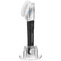 MR.SIGA Soap Dispensing Dish Brush Storage Set, Kitchen Brush with Holder for Pot Pan Sink Cleaning