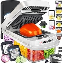 Mueller The Real Original Pro Chopper since 2013 Vegetable Chopper Mandoline Slicer, 8 Blade Food Veggie Chopper Onion Vegetable Cutter with Container, Kitchen Gadgets & Essentials, (10 in 1)