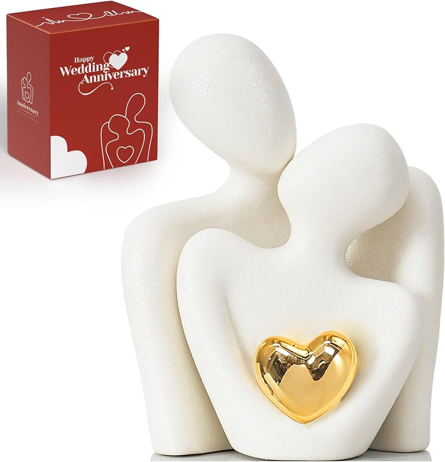 Mini Couple Statue Tv Stand Decor Items for Living Room, Abstract Sculpture Knick Knacks Home Decor Couples Love Office Show Pieces- For Bedroom Romantic Gifts for Valentine Anniversary Birthday