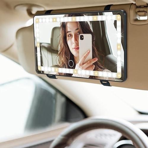 JOYTUTUS Car Sun Visor Vanity Mirror with Lights