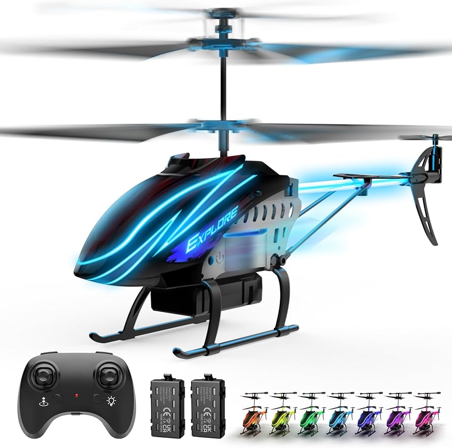BUSSGO Remote Control Helicopter for Kids with LED Lights