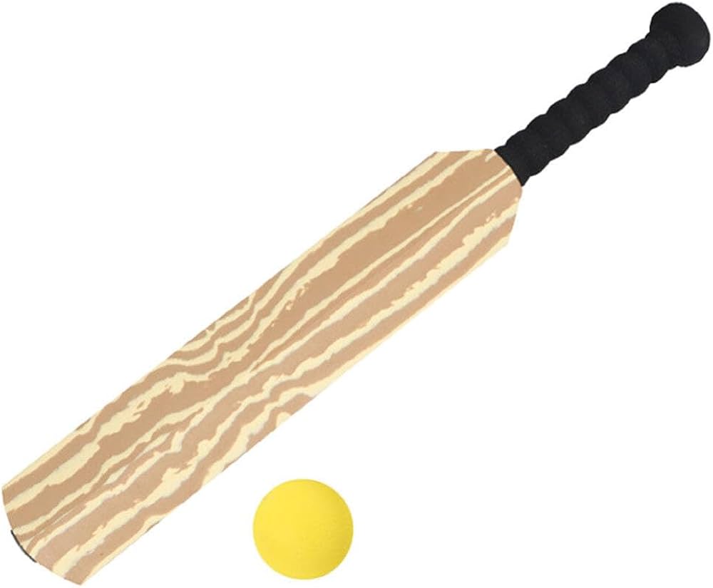 Kisangel Kids Cricket Bat with Ball, Tennis Balls Indoor Outdoor 22.83 Inch Cricket Bat Sport Toy for Family Fun Active Play