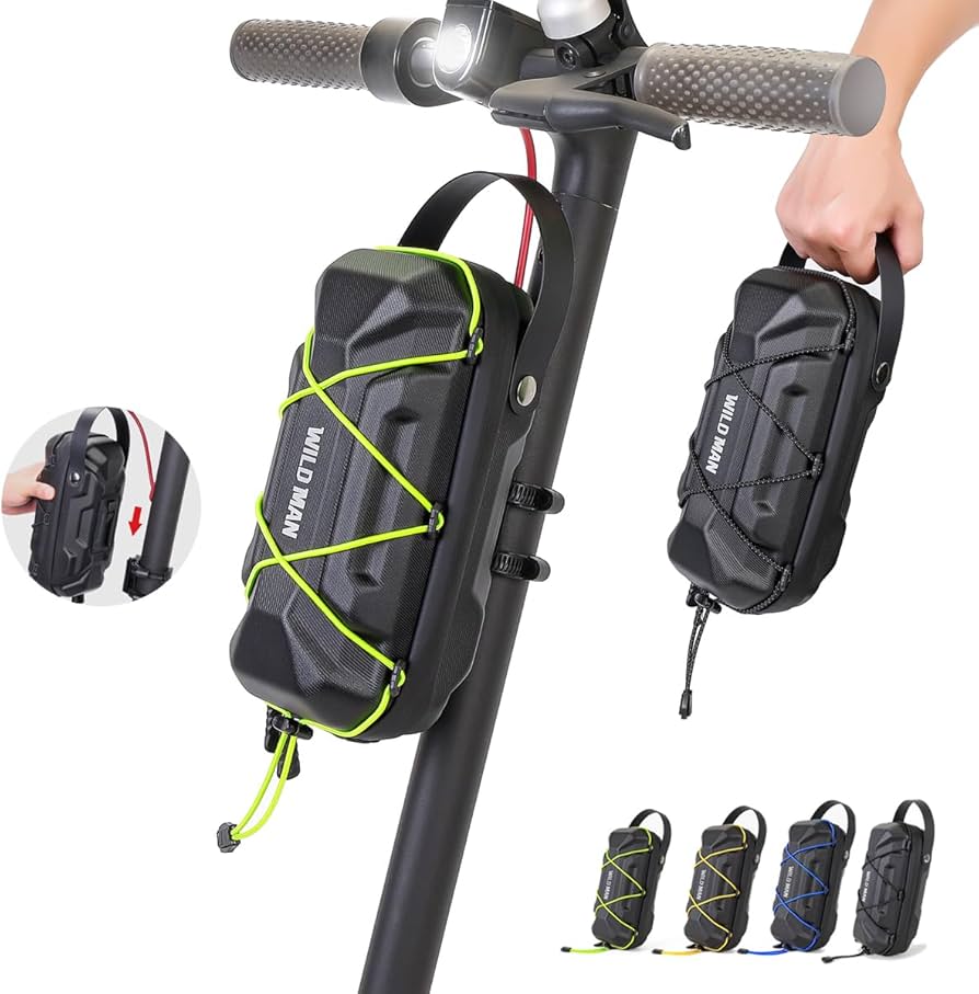 Electric Scooter Bag Storage, Waterproof Scooter Storage Bag with Multicolor Drawstrings, 2L Capacity Scooters Handlebar Bag, Compatible with Scooters, Bikes, Segway Ninebot and NIU