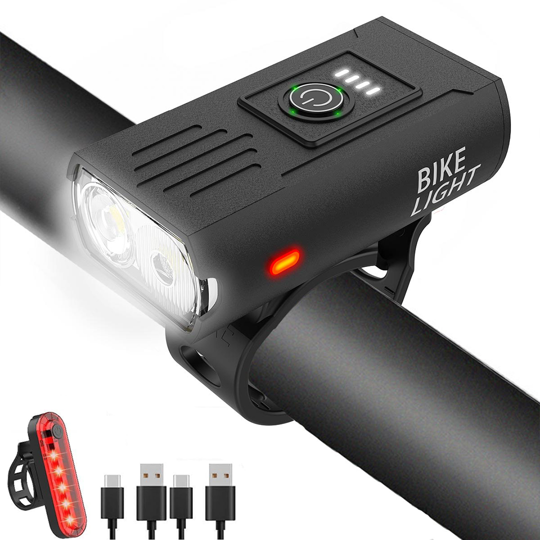 Victoper Bike Light, High Lumens Super Bright Bicycle Lite, 6+4 Modes USB Rechargeable Bike Headlight & Taillight Set, Waterproof Safety Bike Front & Rearlight for Road, Mountain, Night Riding