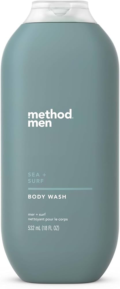 Method Men Body Wash, Sea and Surf Scent, Paraben and Phthalate Free, Quick-Lathering Cleansers, Cruelty Free, 18 oz (Pack of 1)